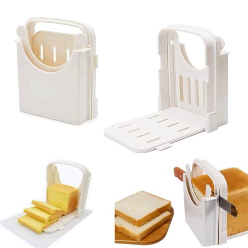 Bread Slicer, Foldable Toast Slicer Sandwich Slicing Machine- Quick and Safe Evenly Kitchen 2