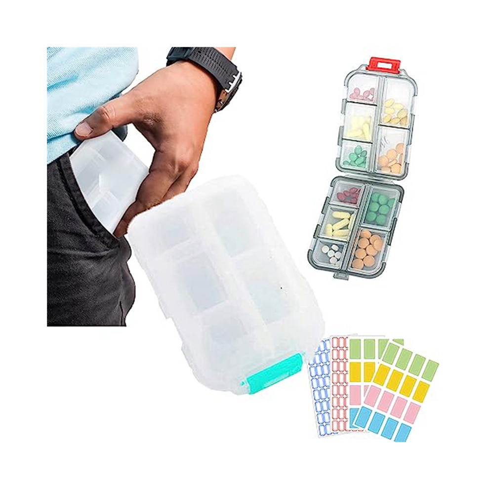 Saudism Med Wallet Pills With Labels, Medwallet Pill Organizer, Case, Portable Daily Case,Medicine E