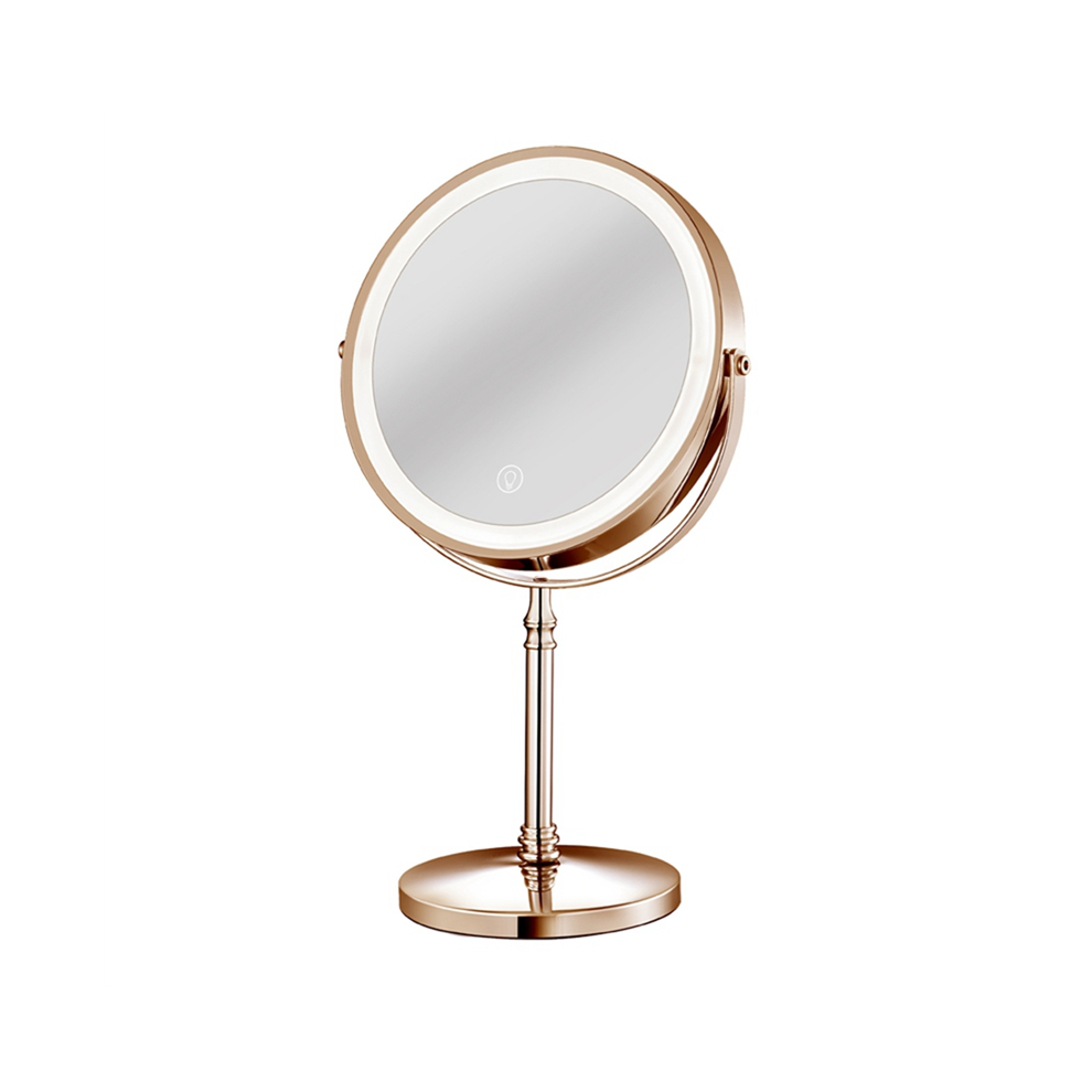 Saudism 10X Led Mirror Rechargeable Make Up With 3 Colors, Brightness Adjustable Magnification Cosmetic 2 Side-C