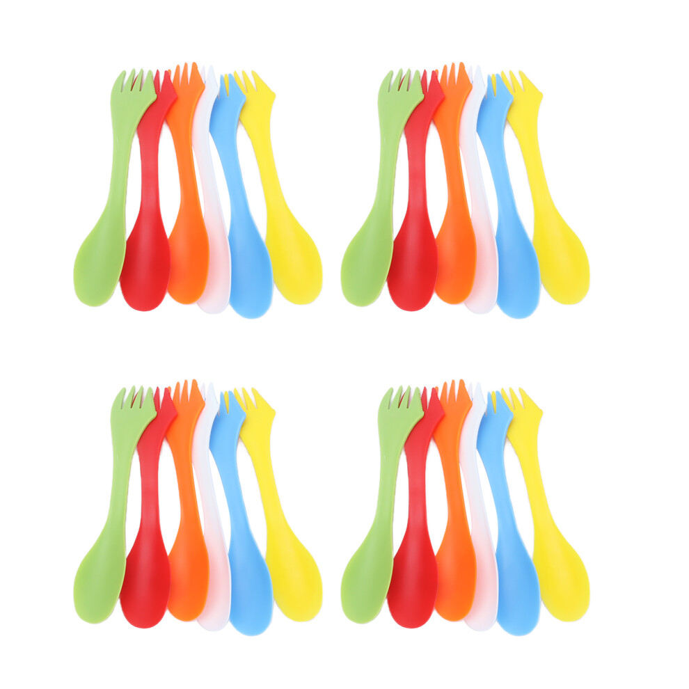 24pcs 3 in 1 Knife Fork Spoon Multifunctional