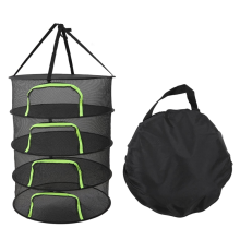 Folding Dry Rack Drying Net for Herbs Hanging Basket Dryer Bag Mesh Herb Flowers Buds Plants - 4 Layers