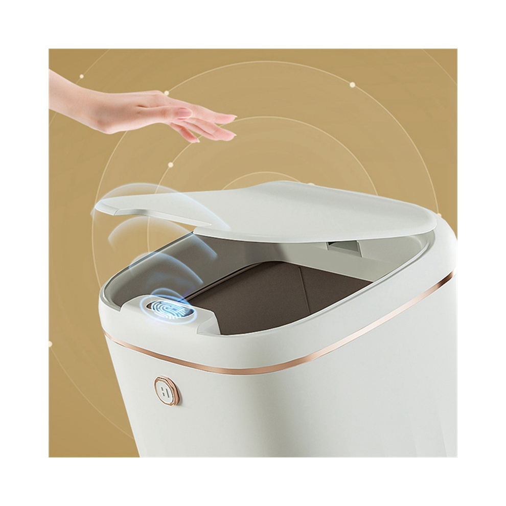 20L Smart Trash Can Automatic Waterproof Electric Waste Kitchen Bathroom Toilet Sensor Garbage Can- Black 4854076883663