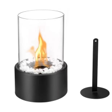 Small Tabletop Fire Pit Bowl, Mini Portable Table Top Alcohol Fireplace Indoor, Smokeless Clean,Black