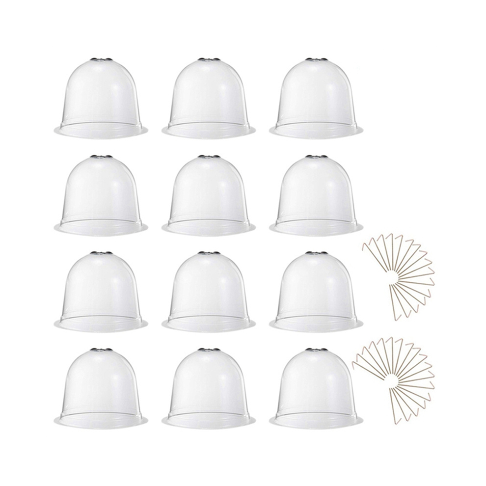 Saudism 12Pcs Reusable Plastic Greenhouse Garden Plant Bell Cover Germination Dome Frost Guard Freeze Protection