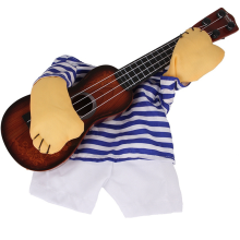 Pet Guitar Costume - Dog Funny Cat-Clothes Dogs-Cats Super Guitarist Style Clothes Best Gift L