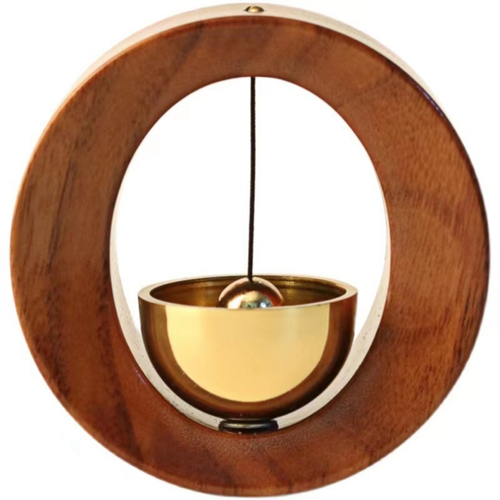 Wood Copper Wind Chime Wooden Wireless Door Bell Entrance Reminder Doorbell Aesthetic Home Decorations B 4854076803548