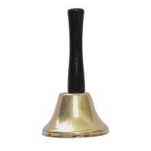Gold Steel Hand Bell Loud Call Alarm, Family Loves, Musical Bells, Cow Bells with Stick Grip-A