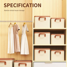 Clothing Storage Bins for Closet with PU Handles,Foldable Drawer Clothes Organizer Organizing Wardrobe 25L