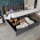 (6FT Super King Size Bed Frame) Linen Ottoman Bed with Wireless Charging, Grey 1
