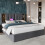 (6FT Super King Size Bed Frame) Linen Ottoman Bed with Wireless Charging, Grey 4