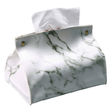 PVC Leather Marble Pattern Tissue Case Box, Container, Napkin Holder, Paper Bag, Cosmetic Pouch Organizer, A