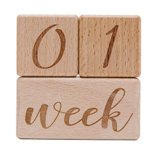 Baby Monthly Record Growth Milestone Block Wooden Photography Props Photo Infant Birth Gift Souvenir