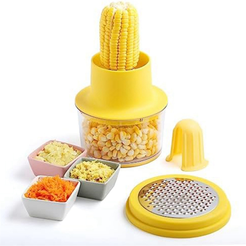 Corn Peeler, Stripper, Cob Stripping Tool Cutter & Remover with Built-in Cup Grater, Corn- 2