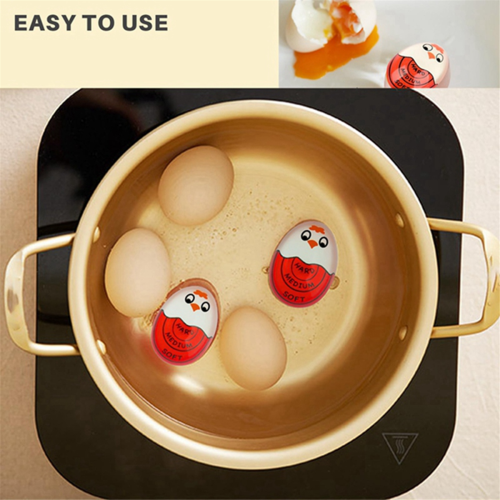 Egg Timer for Boiling Eggs Soft Hard Boiled Pro That Changes Color When Done & Safe (Red-3 Packs) 2