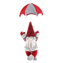 Gnome Figurine Skydiving Doll on the Table Shelf Desktop Parachute Tomte Plush Gifts Themed Tree Decor Red