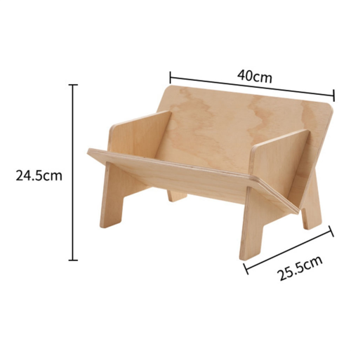 Wooden Tilted Tabletop Bookshelf Kids Bookcase Rustic Desktop Storage Organizer Display 2