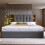 (4FT6 Double Bed Frame) Linen Ottoman Bed with Wireless Charging, Grey 4
