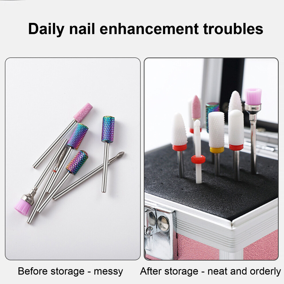 30-Hole Nail Polish Drill Bits Storage Box