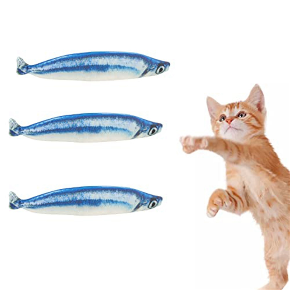 3 Pack Cat Toys Saury Fish,Cat Chew Toy Catnip for Indoor Cats