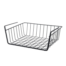 Home Multifunctional Storage Rack Under Cabinet Shelf Basket Wire Organizer Basket,Black,L