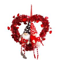 New Valentines Day Wreath for Front Door, Artificial Heart Wreath, Valentine's Garland Decoration Home