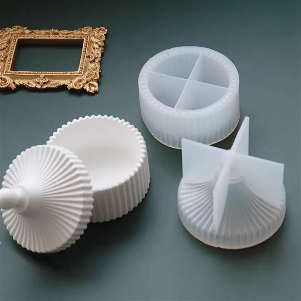 Saudism Gypsum Candle Cup Silicone Mold Diy Cement Concrete Vase Handmade Epoxy Resin Storage Box Ornaments Home Decoration