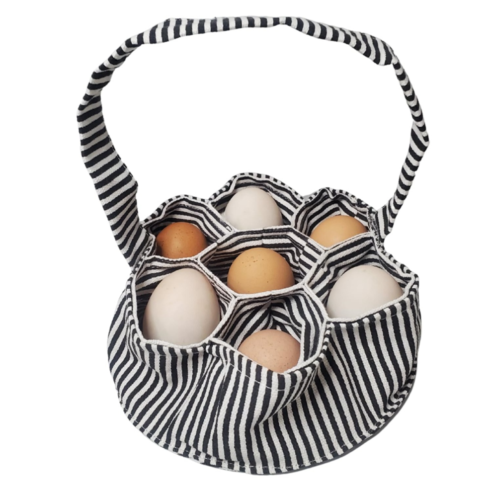 Saudism Mini Fabric Egg Basket For Gathering Eggs - 1Pcs Collecting With 7 Pouches Chicken, Duck And Quail