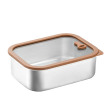Stainless Steel Food Containers with Tempered Glass Lids, Leakproof Meal Prep Containers, Airtight Reusable