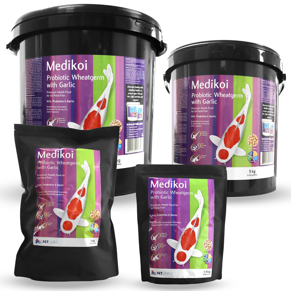 Nt Labs (3Mm Pellets 700G) Medikoi Probiotic Wheatgerm Pond Food Winter Koi Goldfish