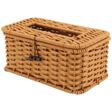 Rattan Rectangular Tissue Box Cover - Boho Decorative Woven Holder,Vintage Farmhouse Dispenser for Home