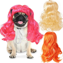 B Pet Wigs Cats and Dog Funny Cosplay Headwear with Adjustable Elastic Bands