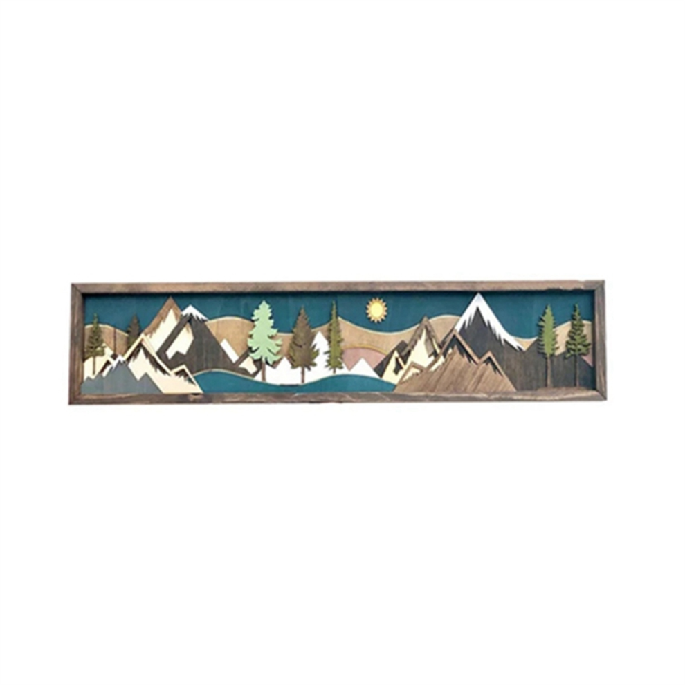 Wood Mountain Wall Art Bring Gable Decoration Sunset Moon Scene A-image-OPC-PJSKMXR-NEW