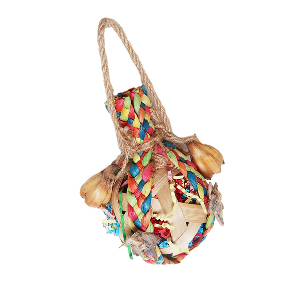 Saudism Large Parrot Toys Chew Toy Ball Cage Bite Hanging Training Bird Chewing For Macaws Budgies Finches Cockatoos B