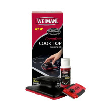 Weiman Complete Glass Cook Top Cleaning Kit Polish Cleaner Scrubbing Pad - 2oz