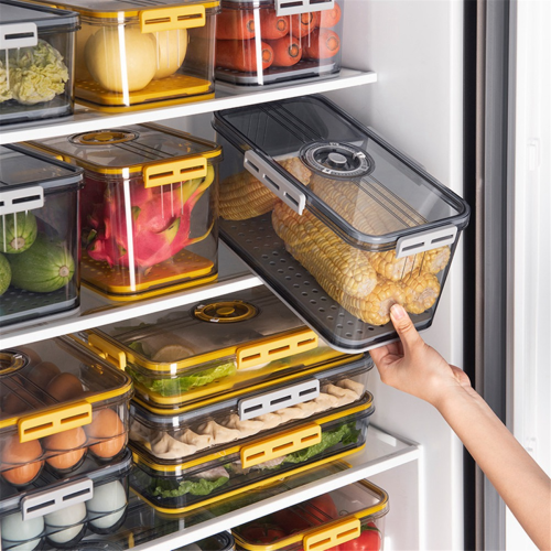 Bread Box Boxes for Kitchen Counter Airtight, Time Recording Storage Container with Lid Grey 2