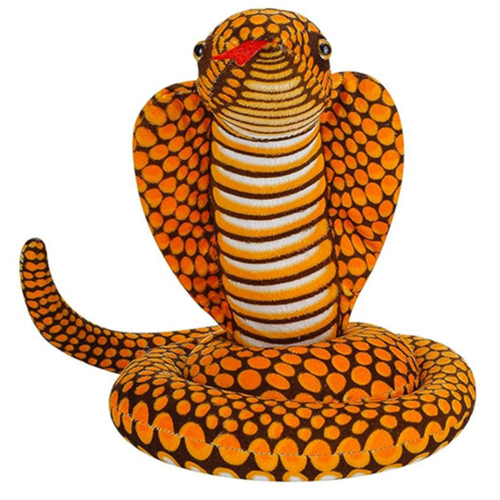 Stuffed Animal Cobra Snake Plush Python Doll Prank Prop Party Decoration Gift Yellow