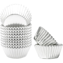 Mini 500pcs Silver Foil Cupcake Liners for Baking Cups Thick & Sturdy, Oil Resistance, Muffin Paper A