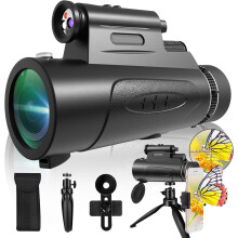 Monocular Telescope with Lights HD Monoculars 80x100 for Adults High Powered Monocular for Hunting (Black)