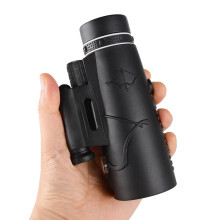 12x50 High Definition Monocular - BAK4 Prism, Smartphone Holder, Tripod, IPX7 Waterproof(Black)