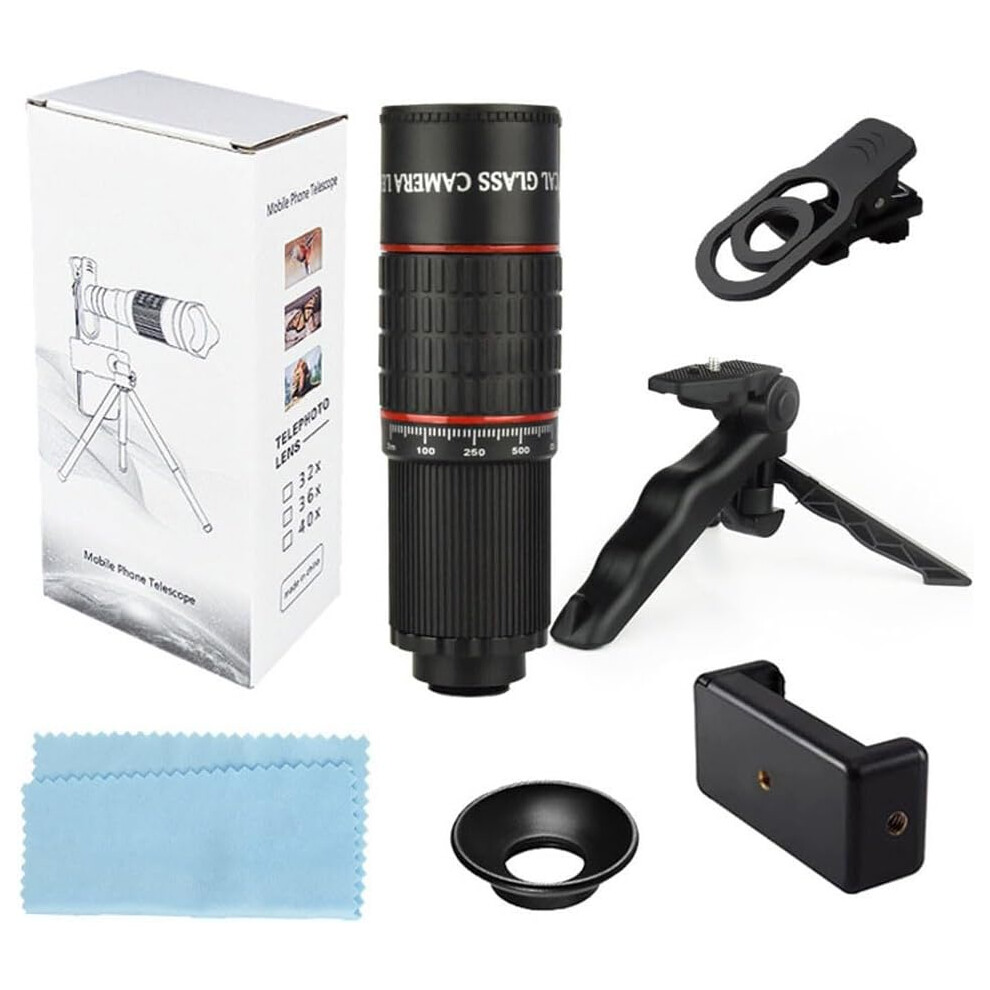 Portable 22X Zoom Lens For Smartphones With Tripod Ideal For Travel And Outdoor Use(Black) Black 6976918078681