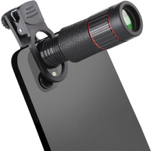 32X Long Focus Telephoto Phone Lens for iPhone and Android,Zoom Cellphone Camera Lens with Phone Clip(Black)