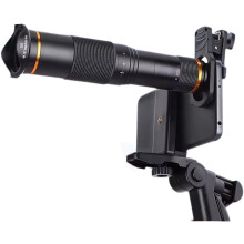 38X High Definition Concert Mobile Phone Telephoto Lens No Dark Angle Binoculars External Camera(Black)
