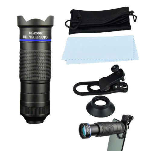 Phone Lens Monocular | Multi-Functional Monocular-Telescope High Powered,4K Resolution Lens (Black)
