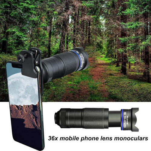 Phone Lens Monocular | Multi-Functional Monocular-Telescope High Powered,4K Resolution Lens (Black) 1
