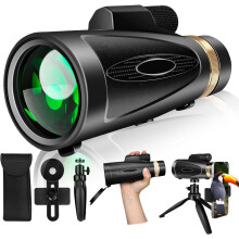 Monocular Telescope 80x100 High Power with Smartphone Adapter Tripod,Larger Vision Monoculars (Black)