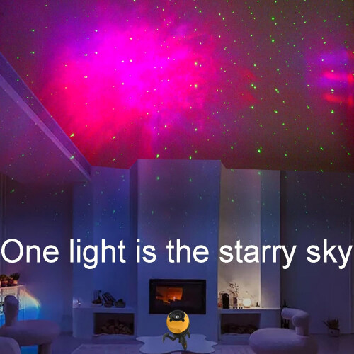 Dynamic Starry Projector, Built-In Lithium Battery, 180 Adjustable Rotation, Type-C Fast Charging(Yellow) 2