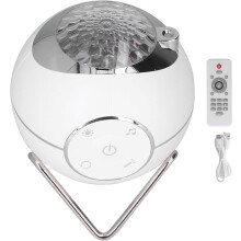 Multifunctional Star Projector Night Light with 10 LED Colors, 360 Rotating, Touch Remote Control(White)