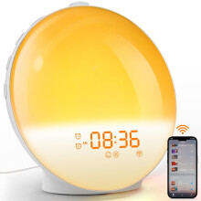 Sunrise Alarm Clock, Wake Up Light, Smart APP Control, Sundown Sleep Sound Machine(White)