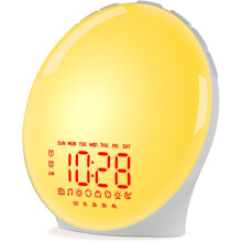 Wake up Light Sunrise Alarm Clock for Everyone, Sunrise Sunset Simulation, Sleep Aid, Dual Alarms(White)