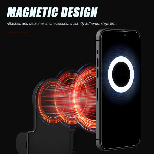 Magnetic Selfie Ring Light, Snap Grip with Detachable Bluetooth Remote Control, Rechargeable LED(Black) 1